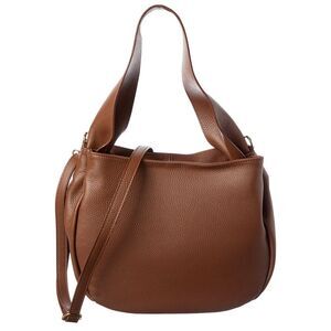 Italian Leather Shoulder Bag, Brown